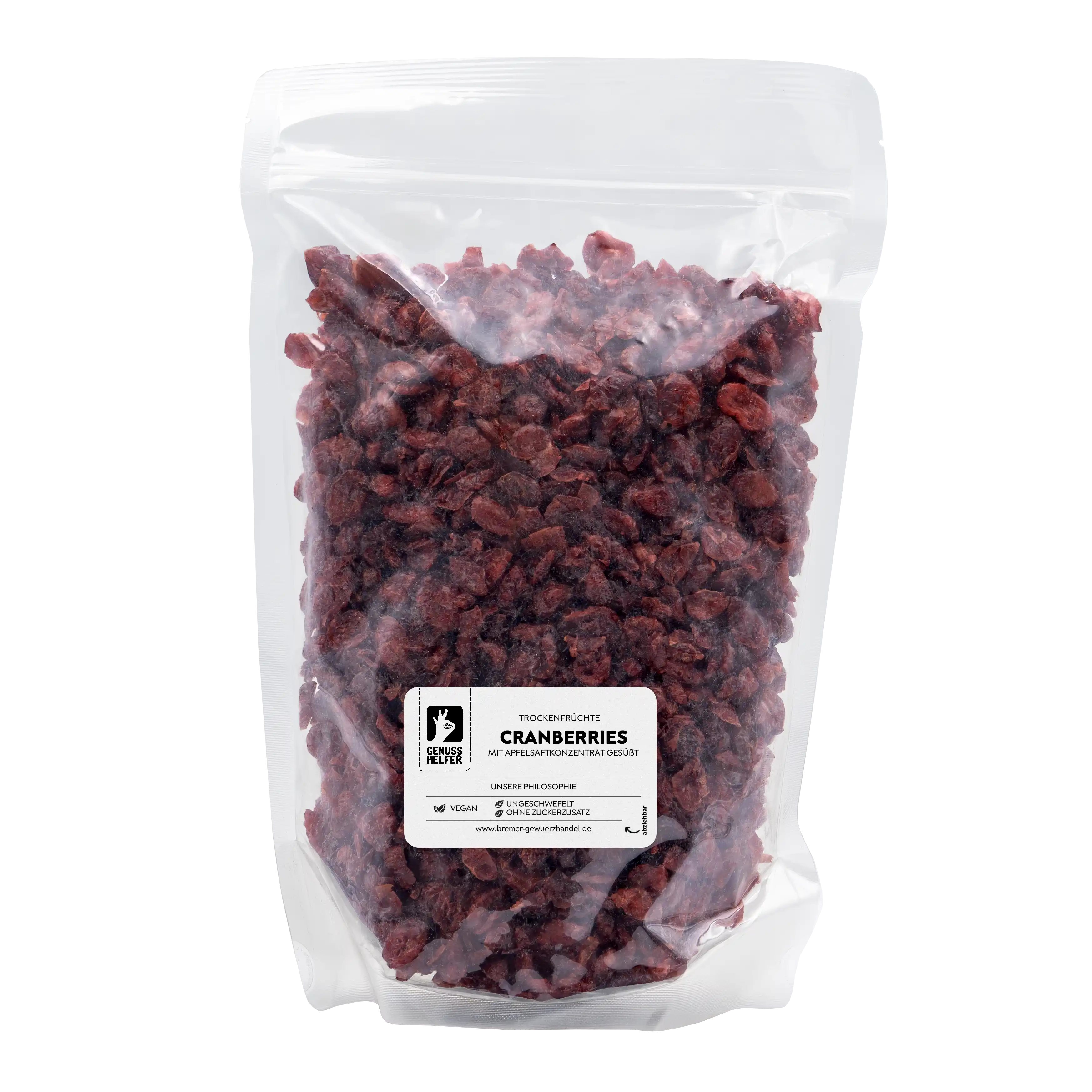 Cranberries, getrocknet, mit Apfelsaftkonzentrat gesüßt, Vorratspackung