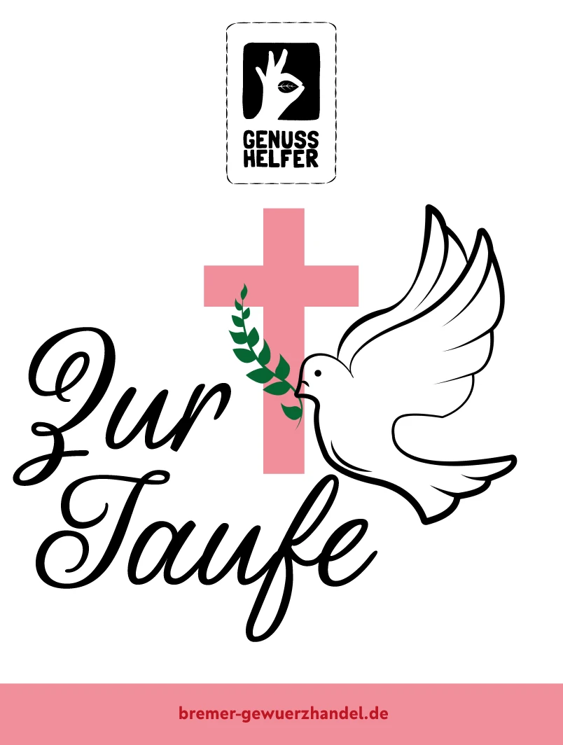 Nuss-Frucht-Mischung „Zur Taufe (rosa)“ in einem Glas mit individualisierbarem Etikett