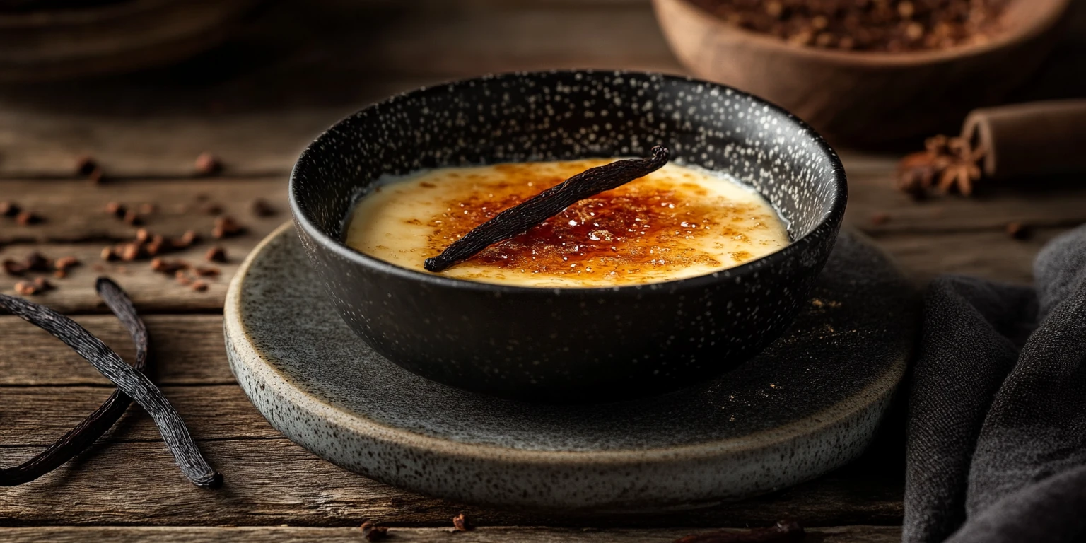Crème brûlée mit echter Bourbon-Vanille verfeinert