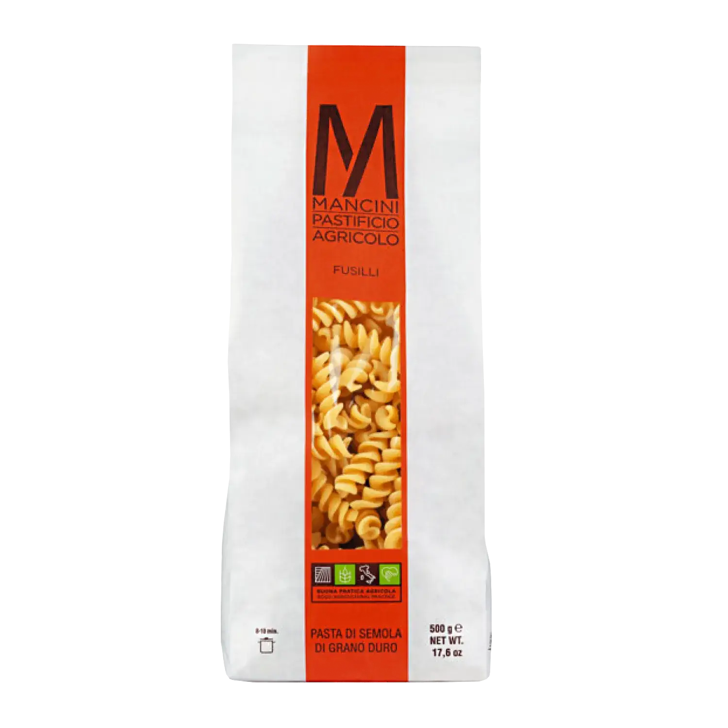 Fusilli 500g, Pasta Mancini Fusilli von Mancini in der Originalverpackung (500 g)
