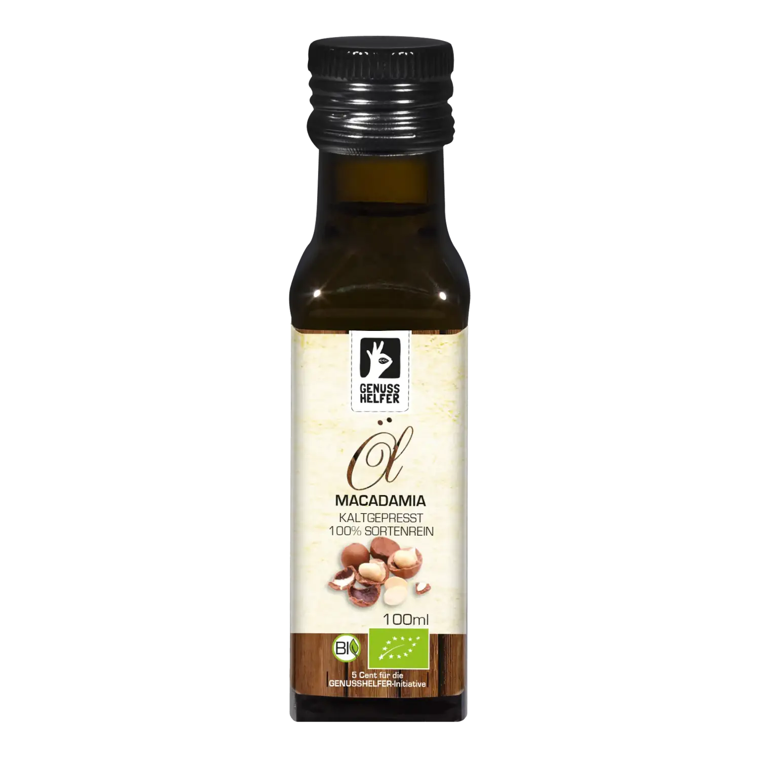Macadamianussöl BIO, kaltgepresst Macadamianussöl in einer 100-ml-Flasche