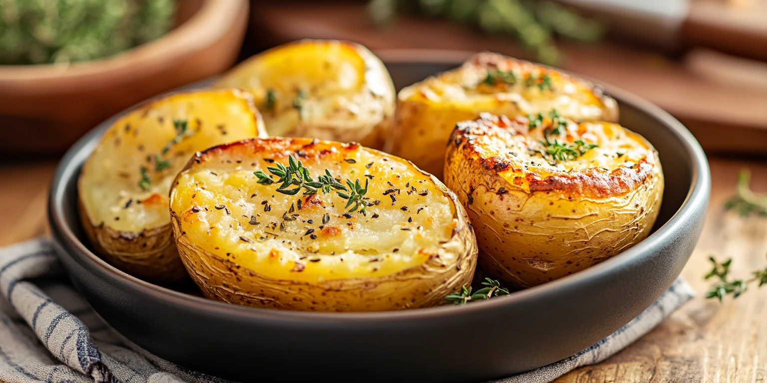 Ofenkartoffeln mit Thymian, geschnitten