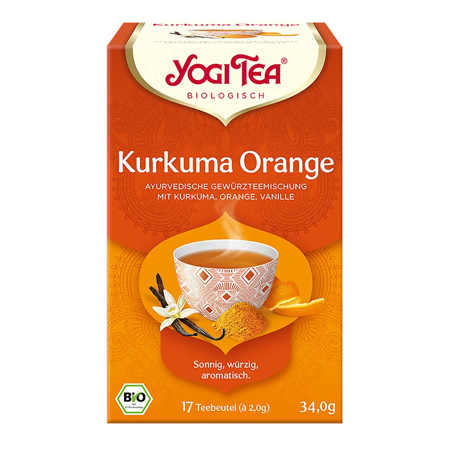 YOGI TEA® Kurkuma Orange, BIO Yogi-Tea Kurkuma Orange – Pappschachtel mit Teebeuteln