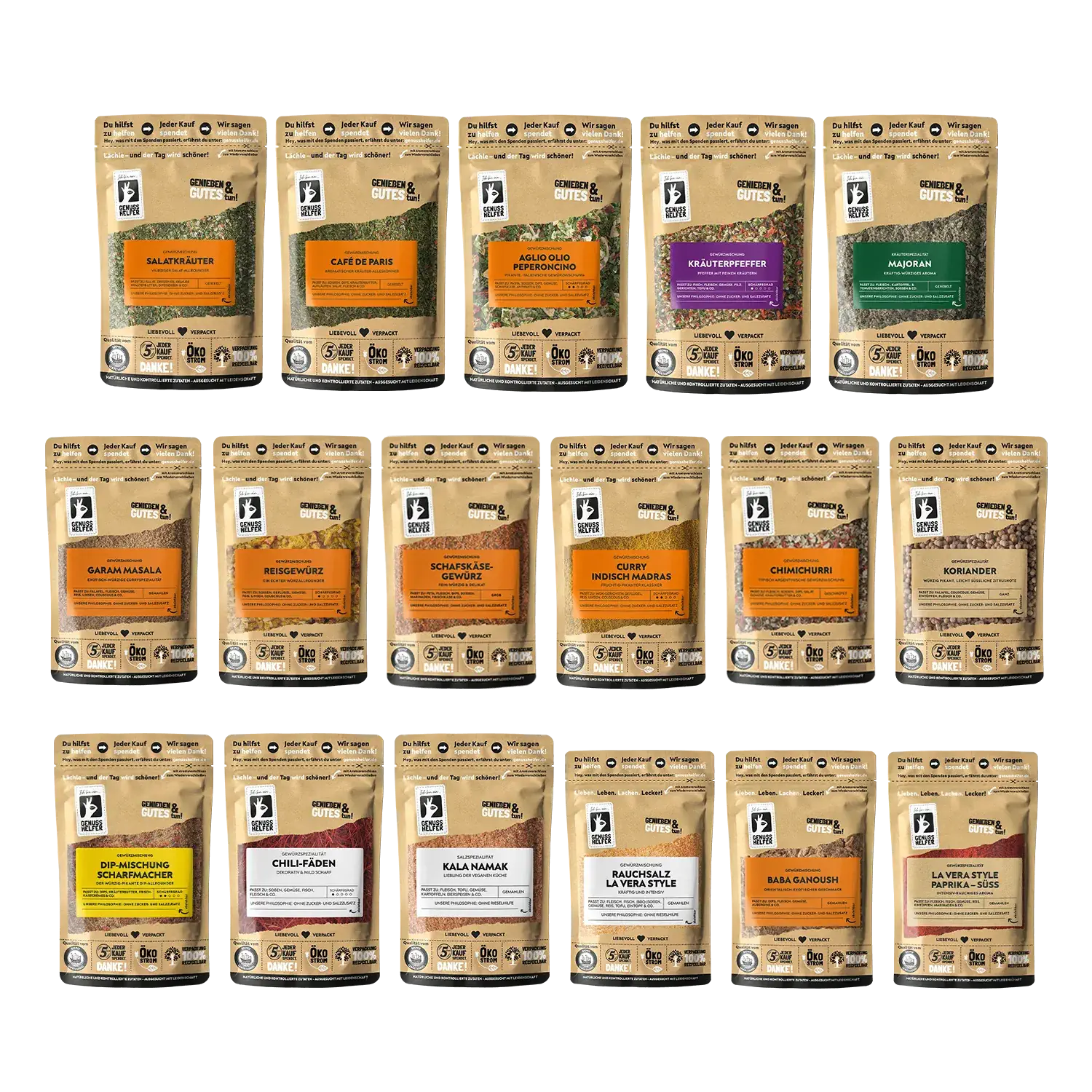 Genuss-Set - Veggie-Box Deluxe, 18 Tlg. Zusammenstellung der Artikel im Veggie Box Deluxe Genussset