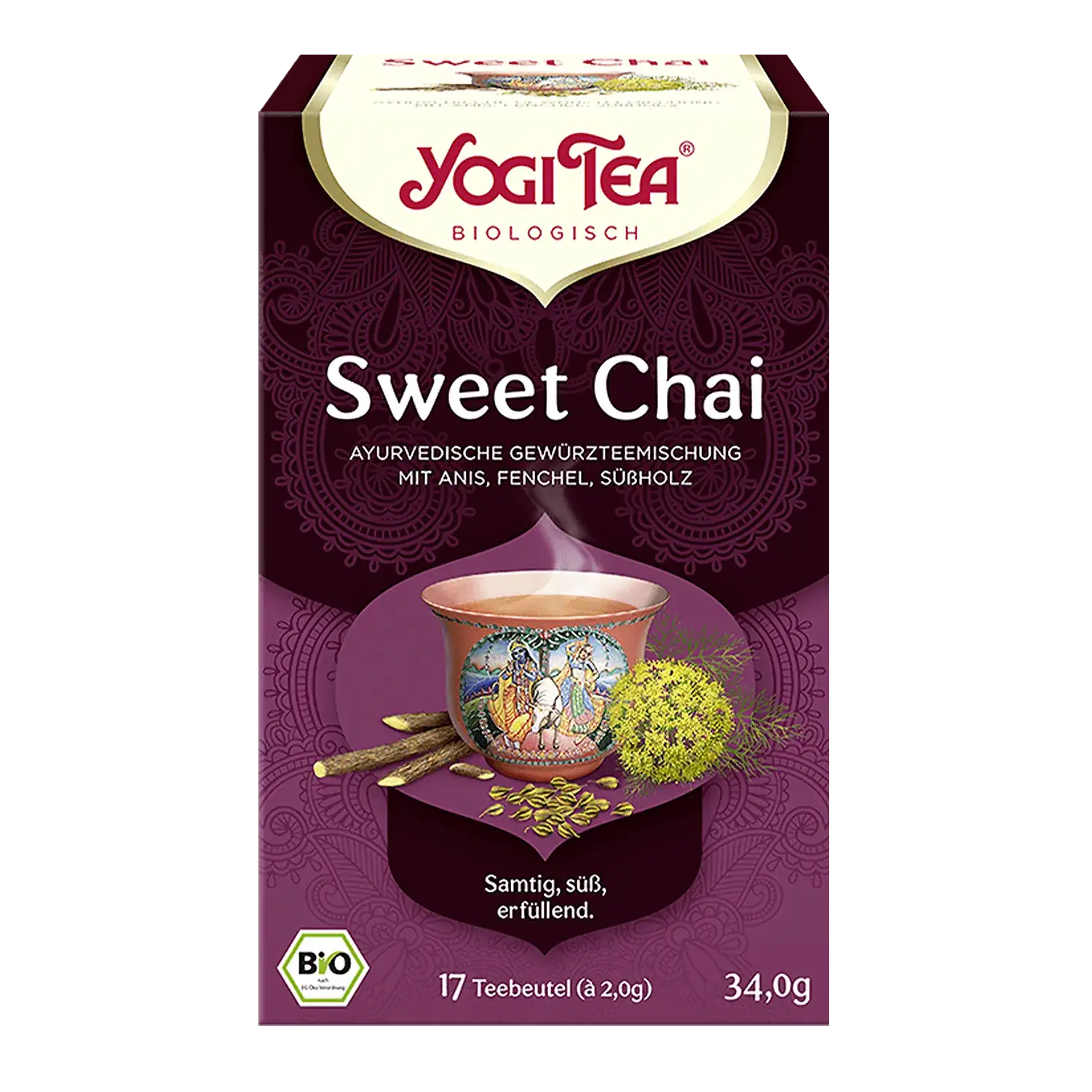 YOGI TEA® Sweet Chai, BIO Yogi Tea „Sweet Chai“ – Pappschachtel mit Teebeuteln