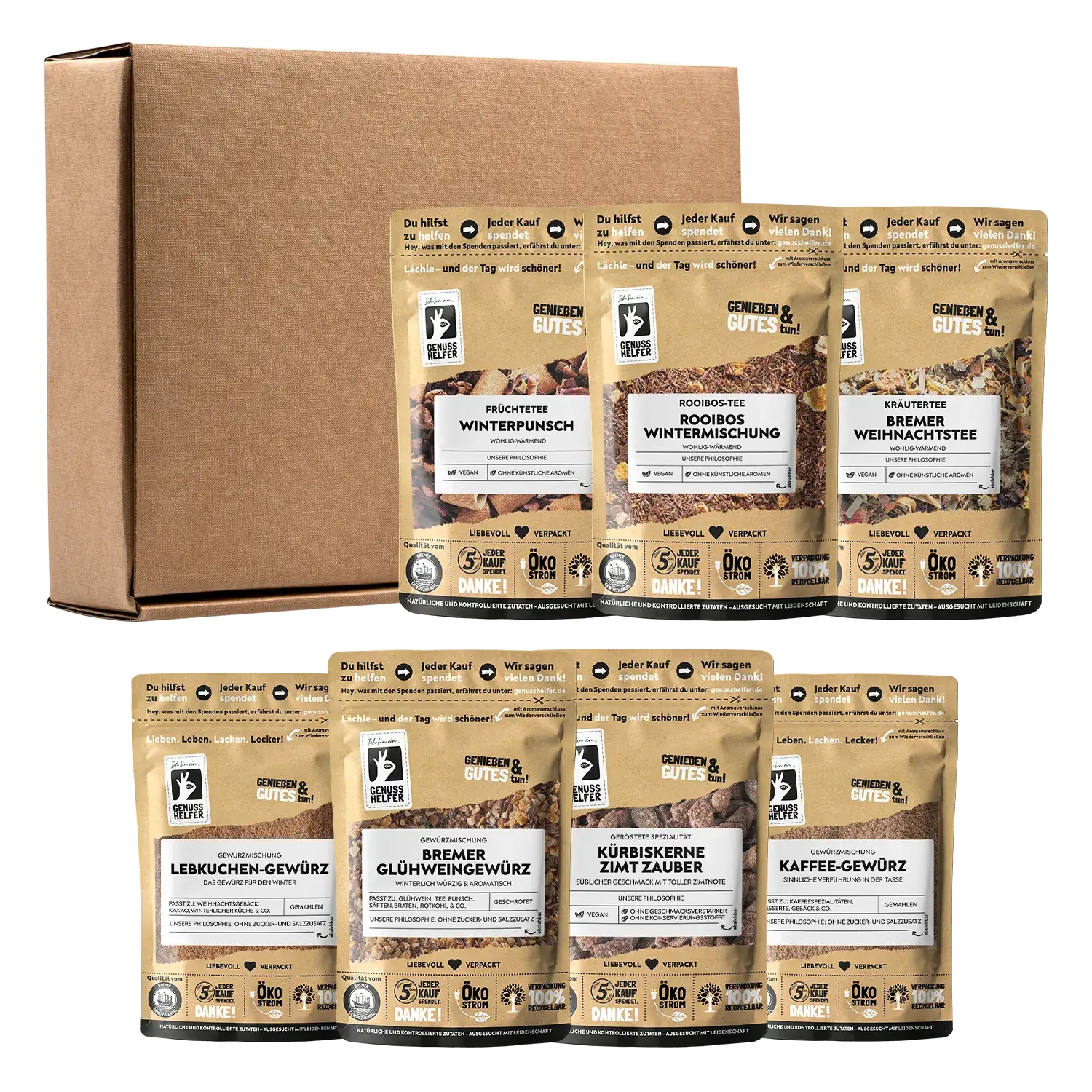 Genuss-Box - Weihnachten, 7 Tlg. Genussbox „Weihnachten“ mit verschiedenen Spezialitäten