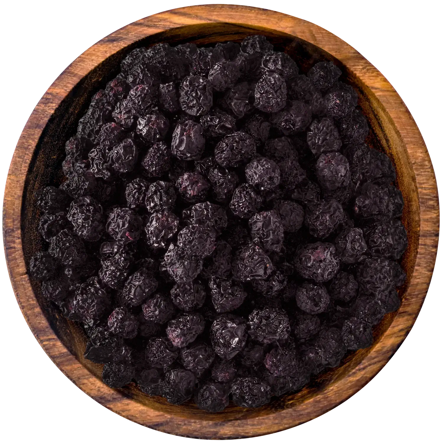 Aroniabeeren BIO, getrocknet Vorderansicht eines Beutels mit getrockneten Bio-Aroniabeeren