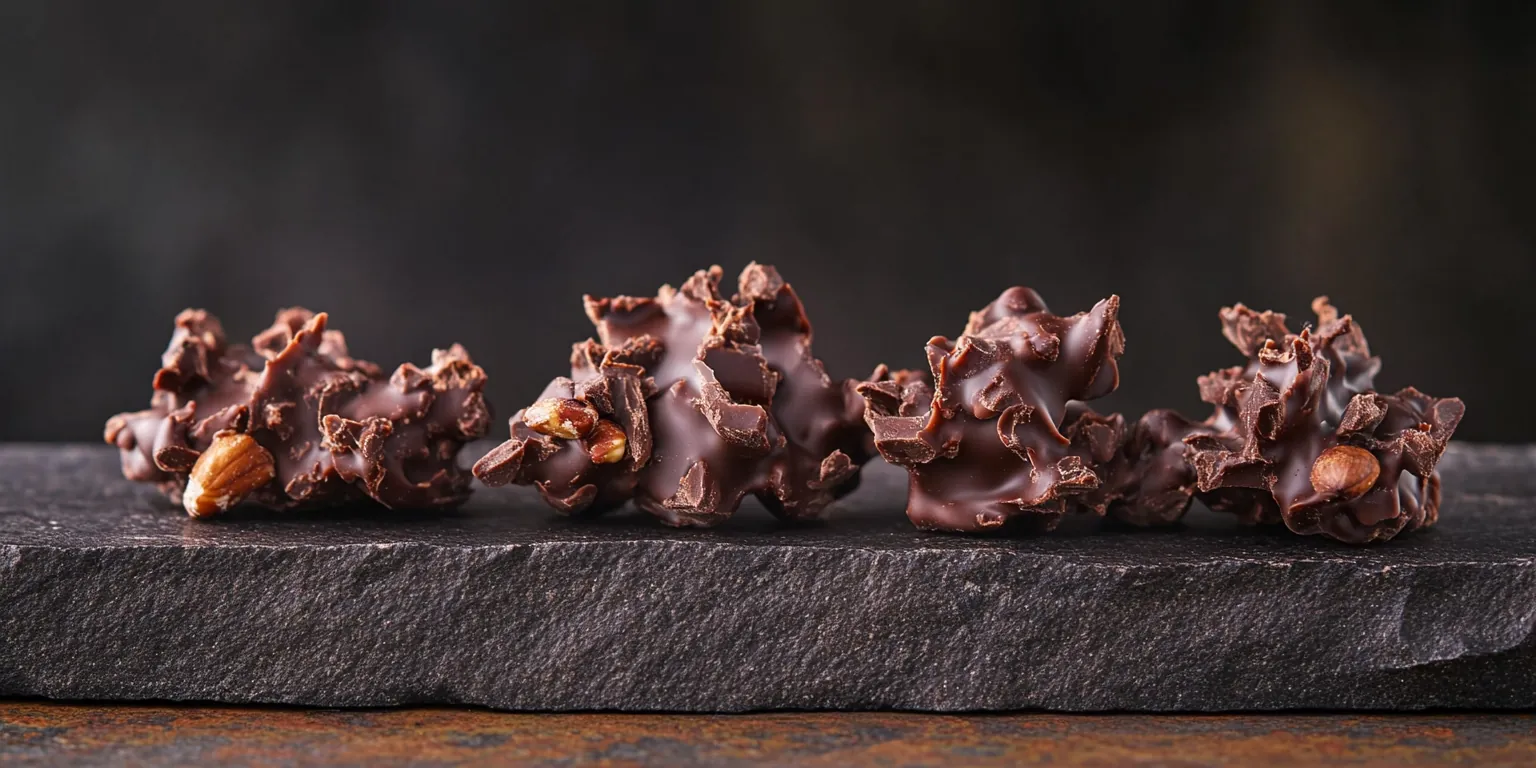 Pralinen mit Schokolade und Bio-Paranüssen dekorativ angerichtet