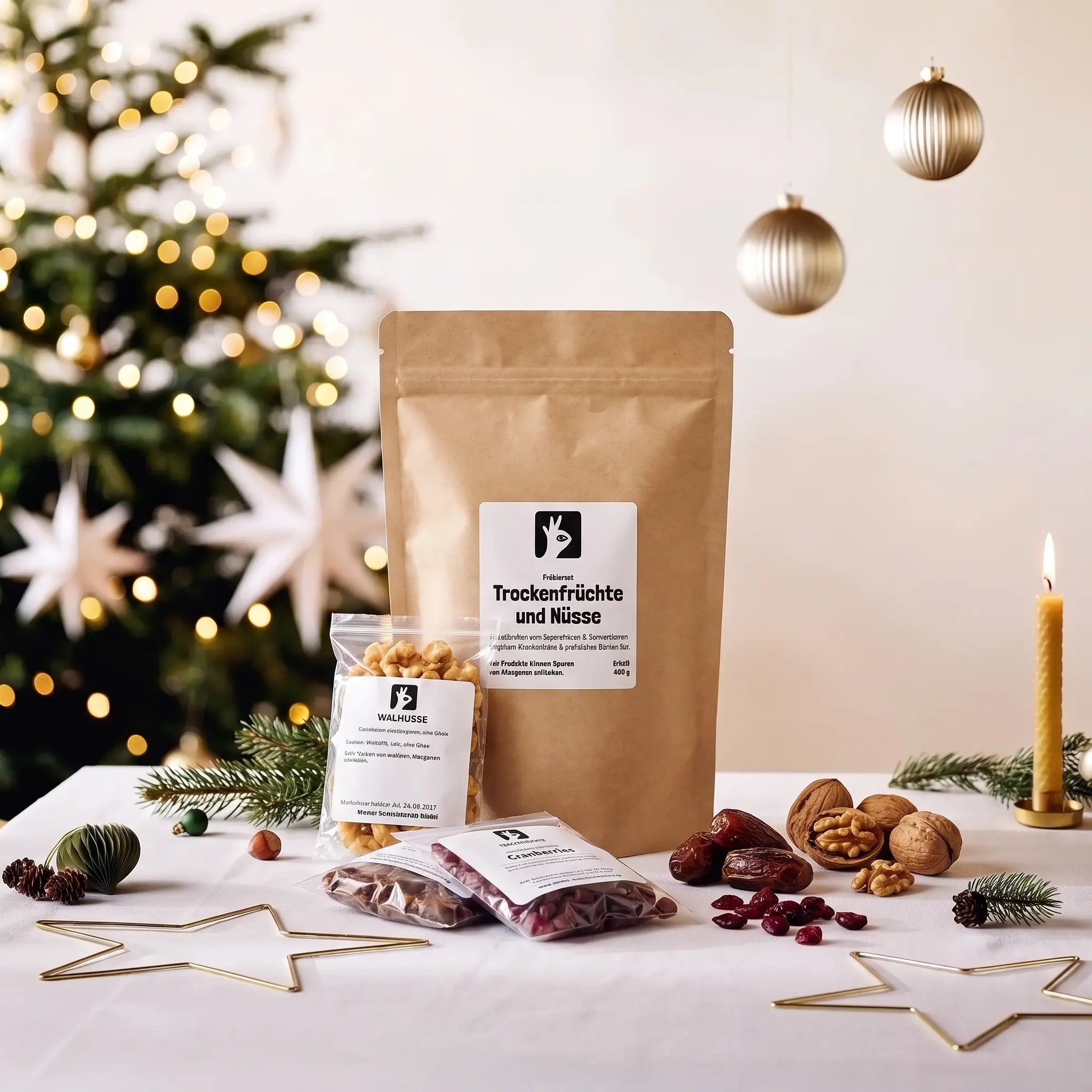 Adventskalender-Set Trockenfrüchte & Snacks, 24 Teile, zum Selbstbefüllen