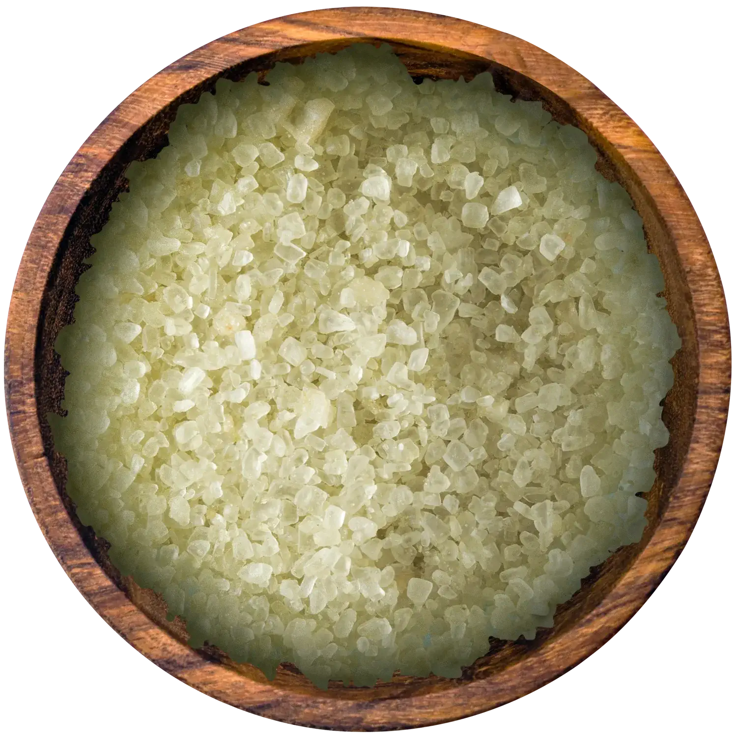 Grünes Hawaii-Salz „Green Bamboo“ in einer Holzschale